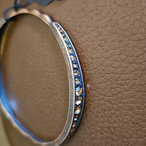 3/$20 PAPARAZZI Copper Rhinestone Just Sparkle and Wave Bangle Bracelet - Picture 3 of 5